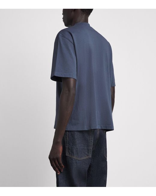Stone Island Blue Cotton Compass T-Shirt for men