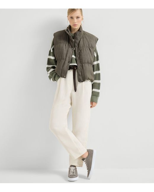 Brunello Cucinelli Gray Suede Low-Top Sneakers