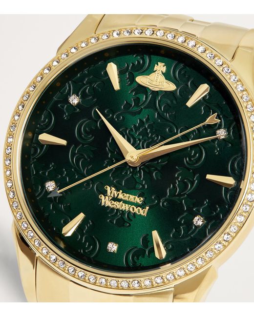 Vivienne Westwood Metallic Swarovski-Detail Wallace Watch for men