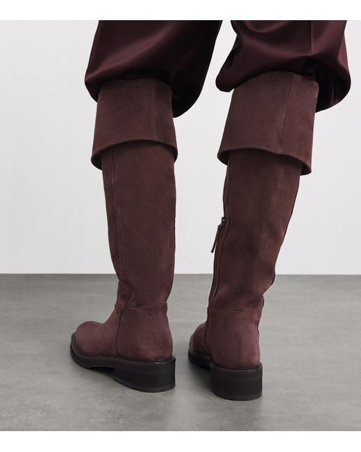 Eleventy Brown Suede Knee-High Boots