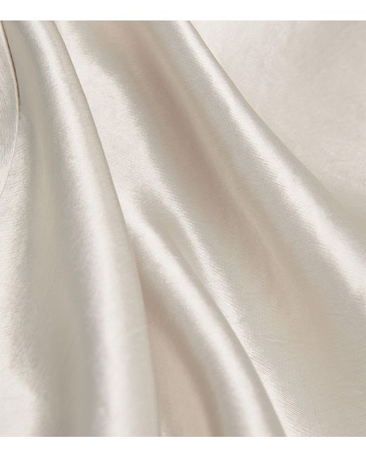 Max Mara White Satin Talete Midi Dress