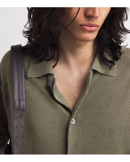 FRAME Green Silk-Linen-Blend Overshirt for men