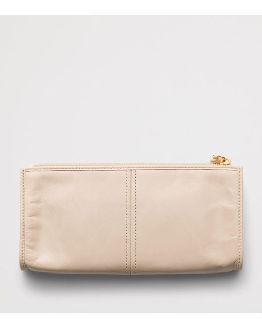 Prada Natural Calf Leather Logo Pouch