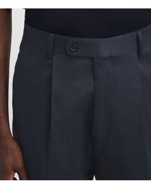 N.Peal Cashmere Blue Stretch-Cotton Atrani Trousers for men