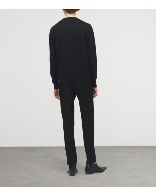 Alexander McQueen Black Wool Embellished Logo Sweater for men