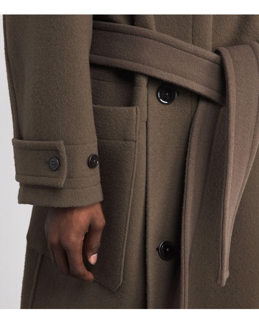 Lemaire Brown Wool Overcoat for men