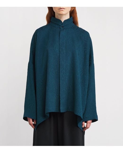 Eskandar Blue Silk Shirt