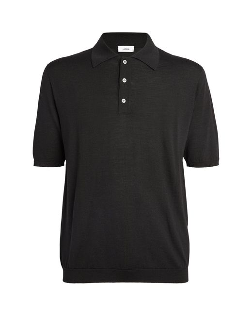 Lardini Black Wool-silk Blend Polo Shirt for men