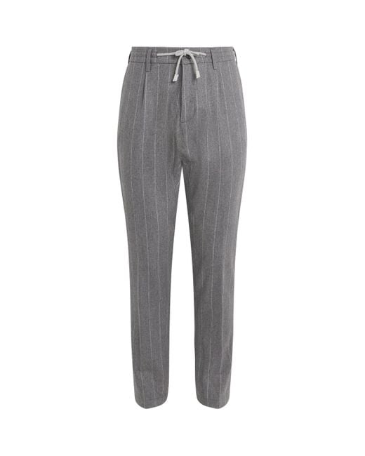 Eleventy Gray Pinstripe Tailored Trousers for men