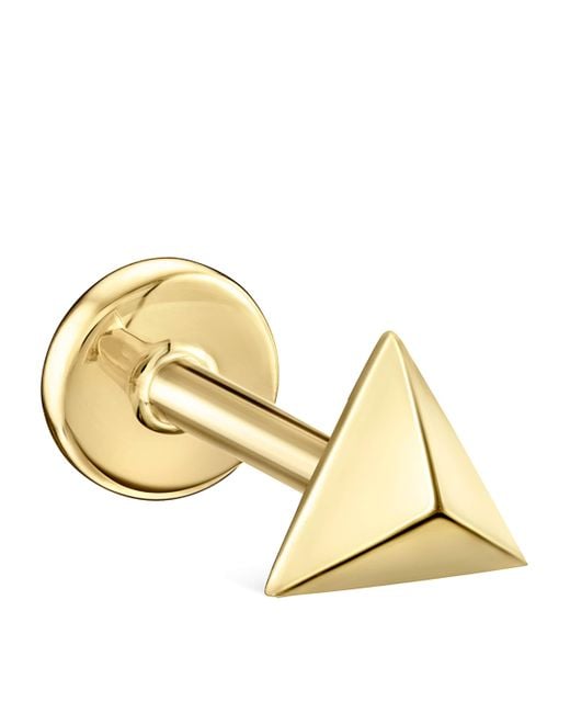 Maria Tash Metallic Faceted Triangle Threaded Stud Earring
