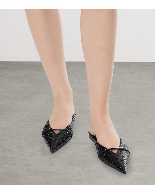 Tom Ford Black Python-Embossed Leather Julianne Mules