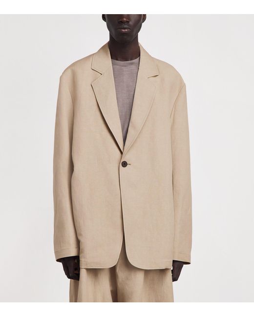 Studio Nicholson Natural Linen-Wool Single-Breasted Blazer for men