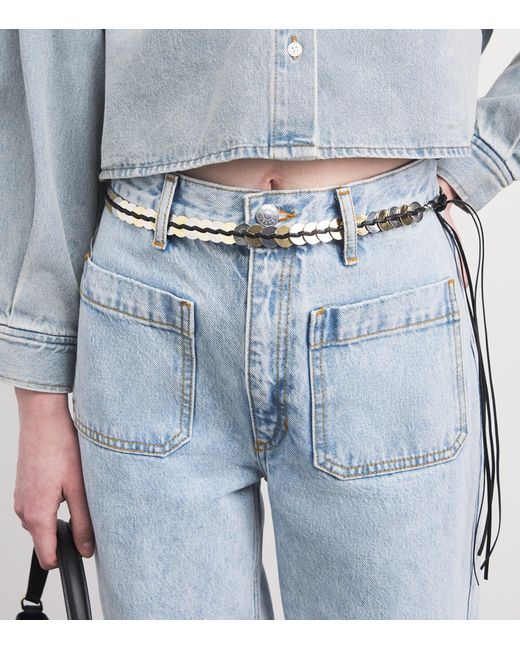 Sandro White Leather Jewellery Belt