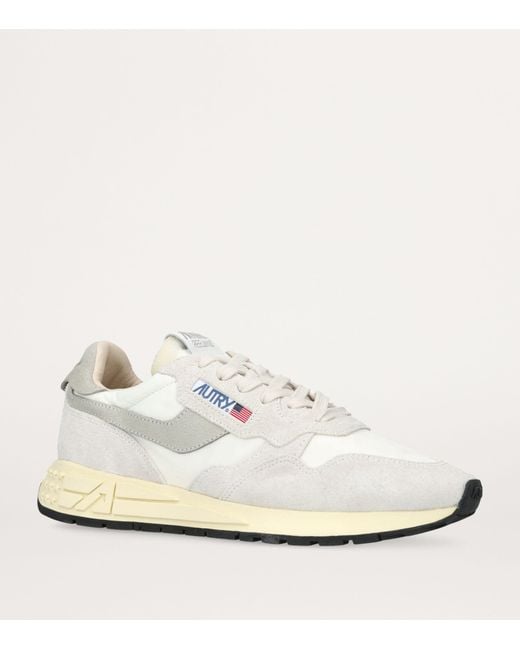 Autry White Leather Reelwind Low-Top Sneakers for men