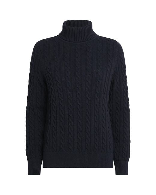 Barbour Blue Wool-Cotton Ambleside Rollneck Sweater