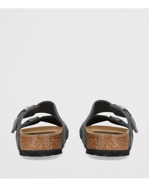 Birkenstock Gray Suede Arizona Sandals for men