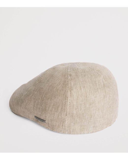 Stetson Natural Linen Texas Flat Cap for men