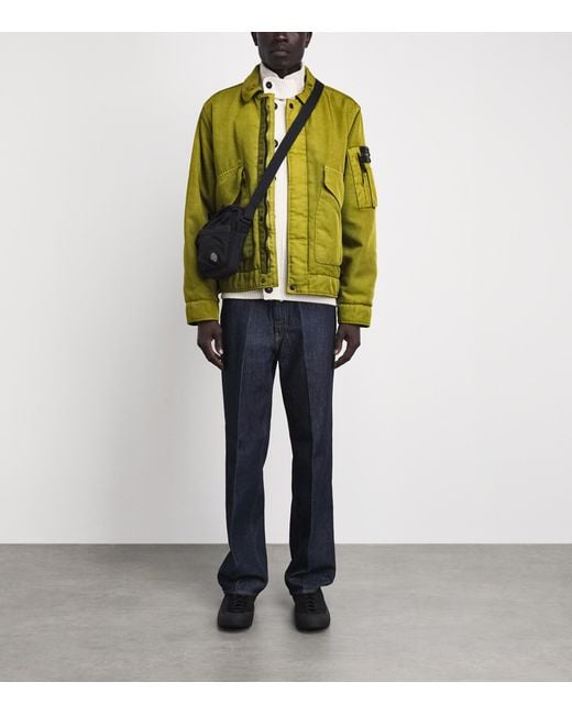 Stone Island Green Organic Cotton Bomber Jacket for men