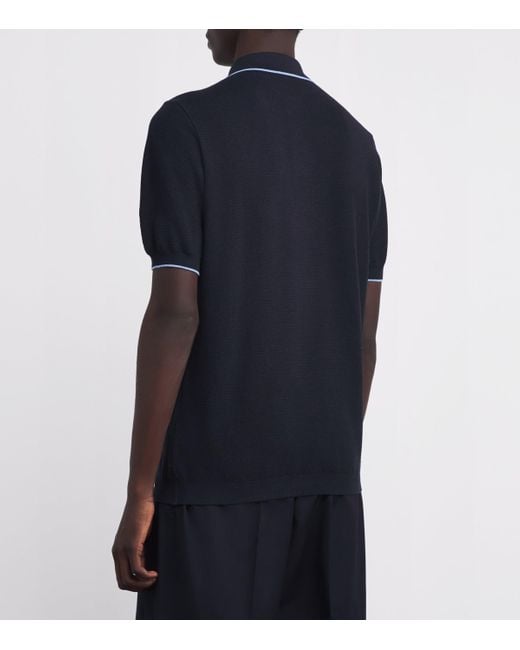 Paul & Shark Blue Cotton-Cashmere Polo Shirt for men