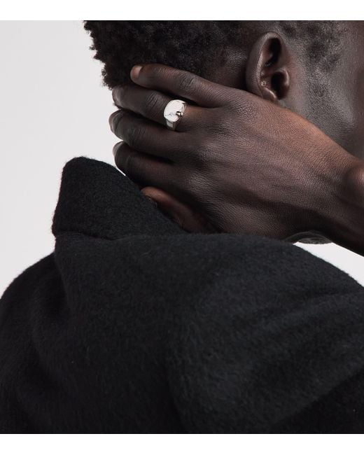 FYR Natural Sterling And Howlite Signet Ring for men
