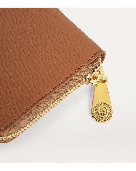Harrods Brown Pebbled Leather Wallet