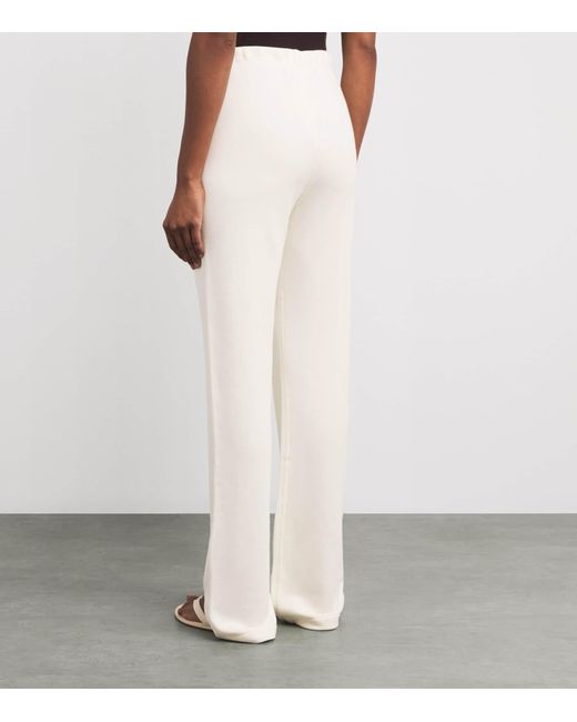 ÉTERNE White Cotton-Blend Straight-Leg Sweatpants
