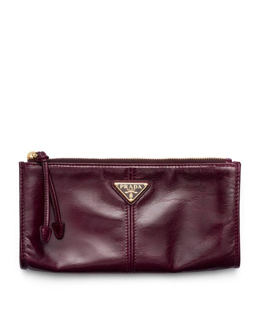 Prada Purple Patent Leather Pouch