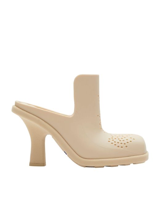 Burberry Natural Rubber Highland Heeled Mules