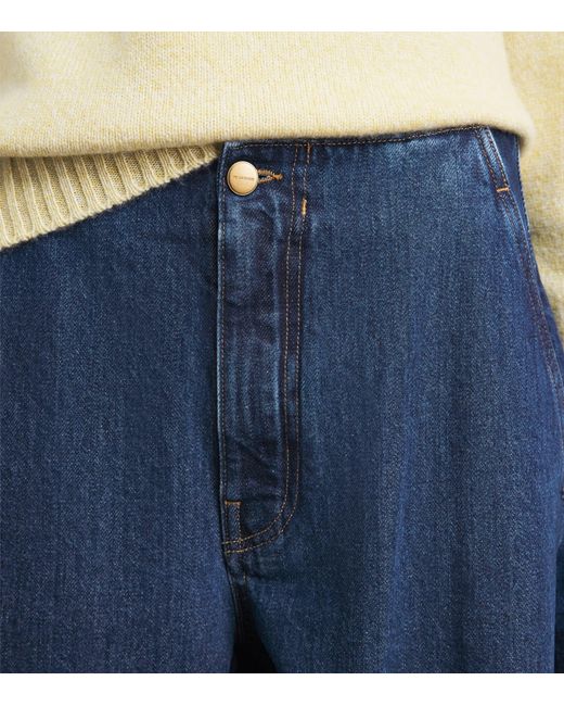 Jil Sander Blue Mid-Rise Barrel Jeans