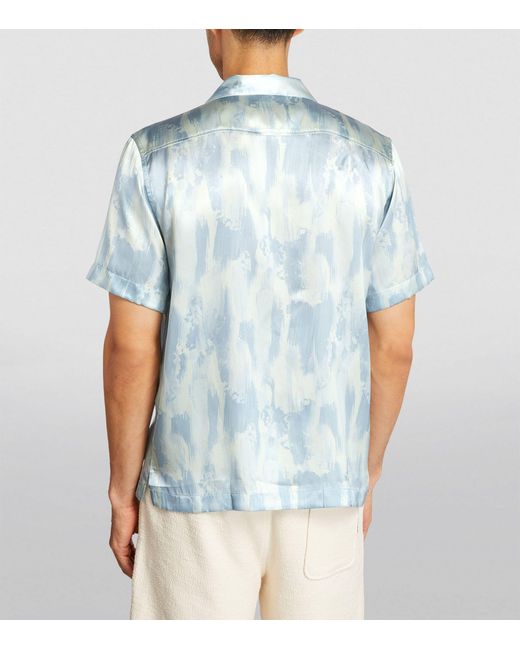 Frescobol Carioca Blue Silk Roberto Shirt for men