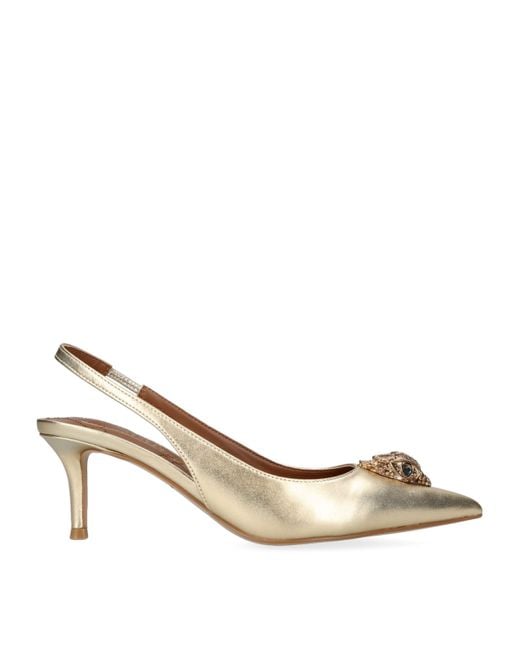 Kurt Geiger Metallic Leather Belgravia Slingback Heels 65