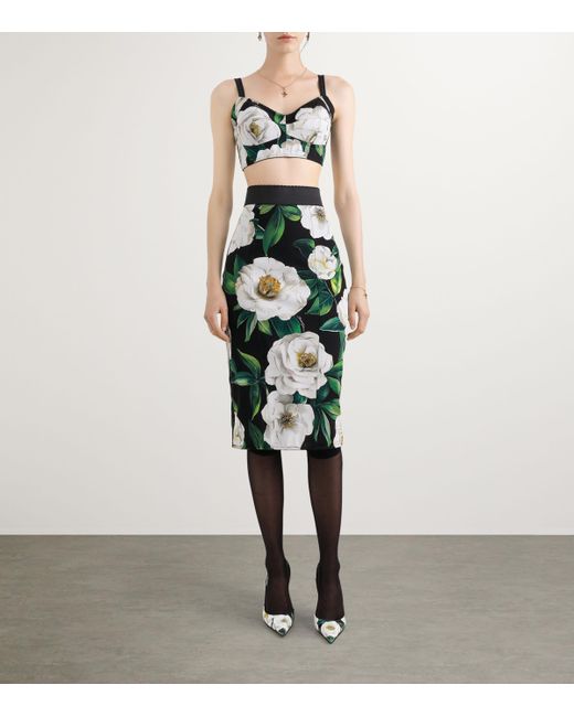 Dolce & Gabbana Green Floral Bralette Top