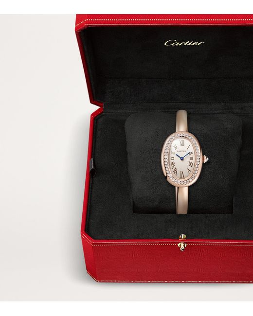 Cartier Metallic Small And Diamond Baignoire De Watch .1Mm