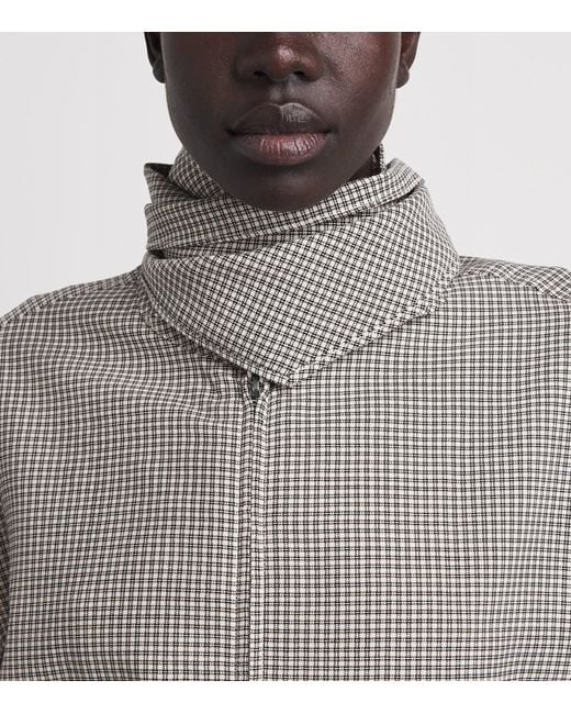 Rag & Bone Gray Wool Plaid Krista Bomber Jacket