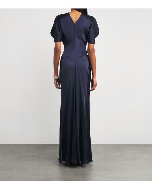 victoria beckham gathered waist floor length dress Victoria Beckham Isabella Long Dress - Female - Size 6