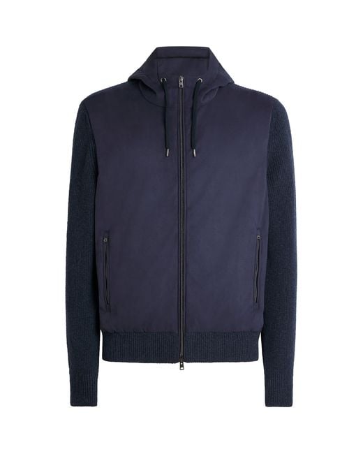 Herno Blue Wool Hybrid Jacket for men