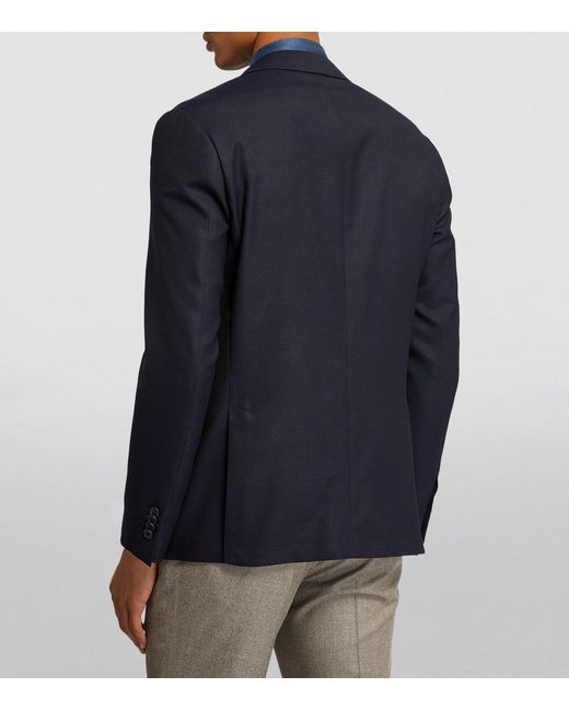 Corneliani Blue Hopsack Wool Blazer for men