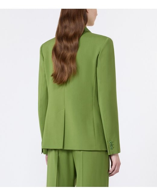 Weekend by Maxmara Green Virgin Wool Blazer