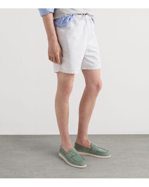 Prada Green Suede Loafers for men