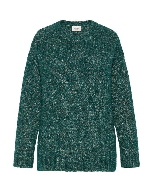 Weekend by Maxmara Green Alpaca-Cotton-Wool-Blend Sweater