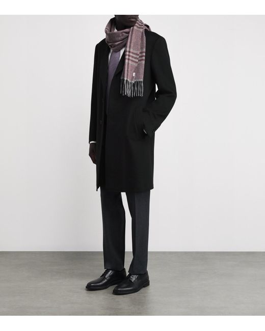 Canali Black Wool-Cashmere Overcoat for men