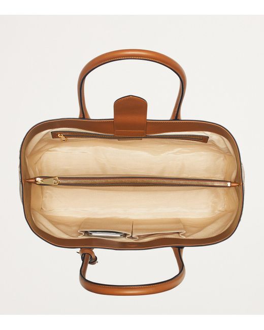 Aspinal Brown Leather London Tote Bag