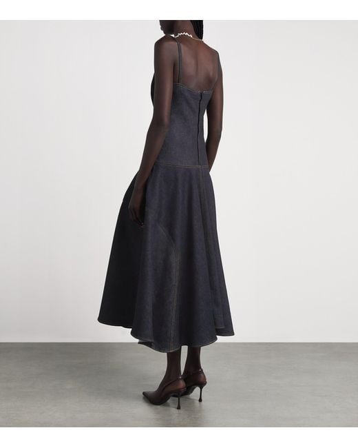 Jacquemus Blue Denim Pina Midi Dress