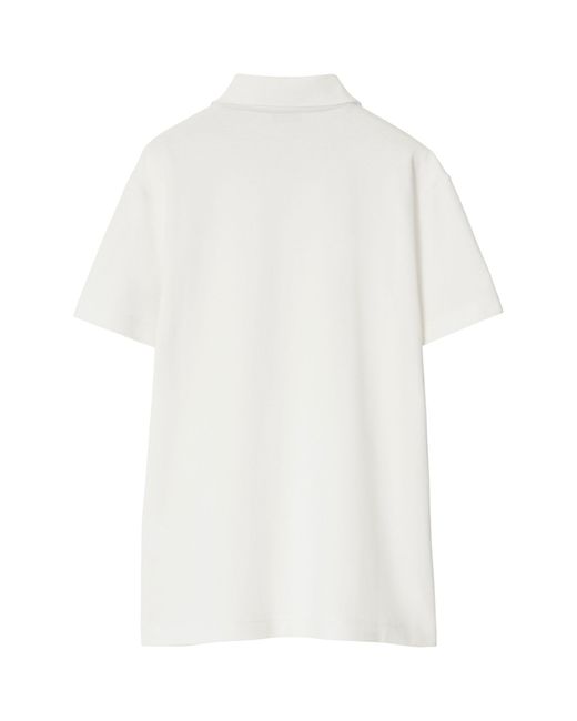 Burberry White Cotton Ekd Polo Shirt for men