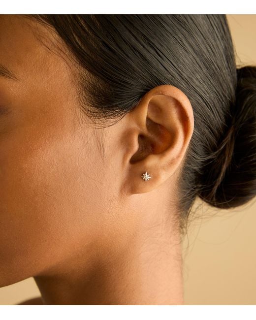 Astrid & Miyu White And Topaz Star Earrings