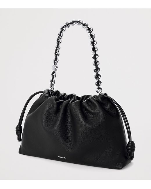 Loewe Black Large Leather Flamenco Shoulder Bag