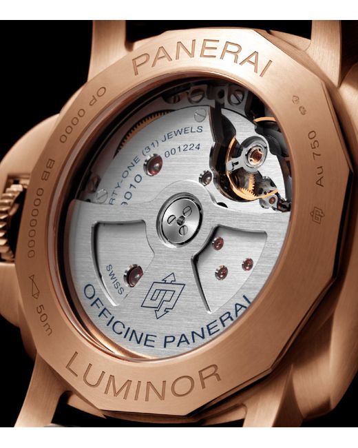 Panerai Blue Rose Gold Luminor Marina Goldtech Watch 44mm for men