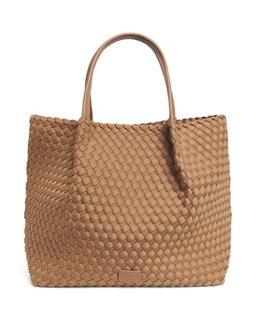Harrods Brown Neoprene Woven East-West Tote Bag