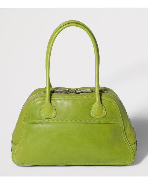 Miu Miu Green Large Nappa Leather Vivant Top-Handle Bag