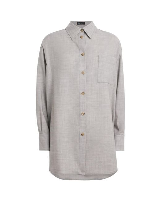 Colombo Gray Cashmere Button-Up Shirt
